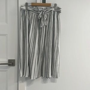 White and Grey vertically stripped Long Skirt